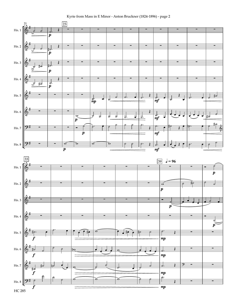 Kyrie from Mass in E Minor for Horn Ensemble Chamber Music scores gallery preview page 3