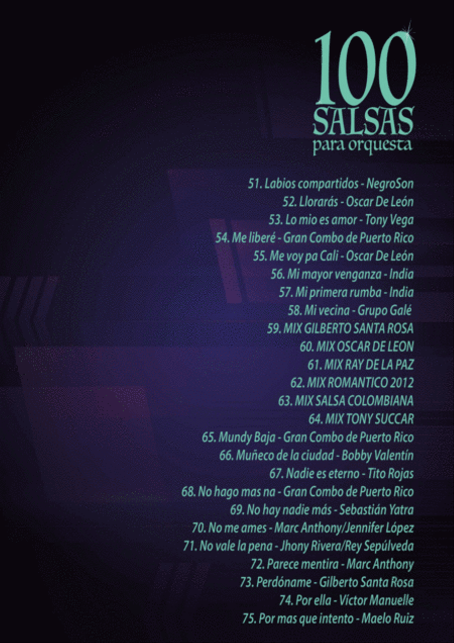 100 Latin Salsa Songs for Electric Bass Bass Guitar scores gallery preview page 4