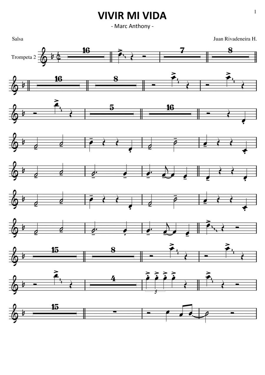 Vivir Mi Vida Full Orchestra scores gallery preview page 1