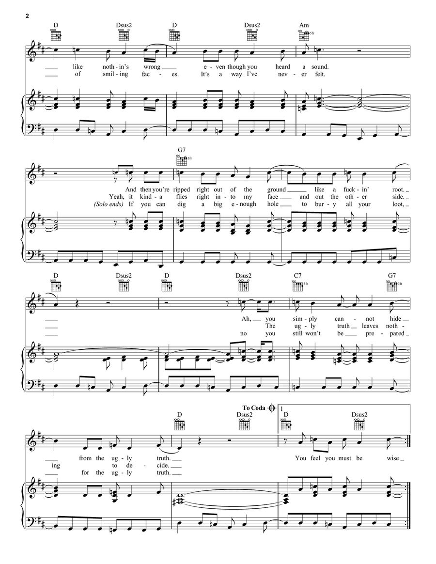 The Ugly Truth The Ugly Truth Piano, Vocal, Guitar scores gallery preview page 2