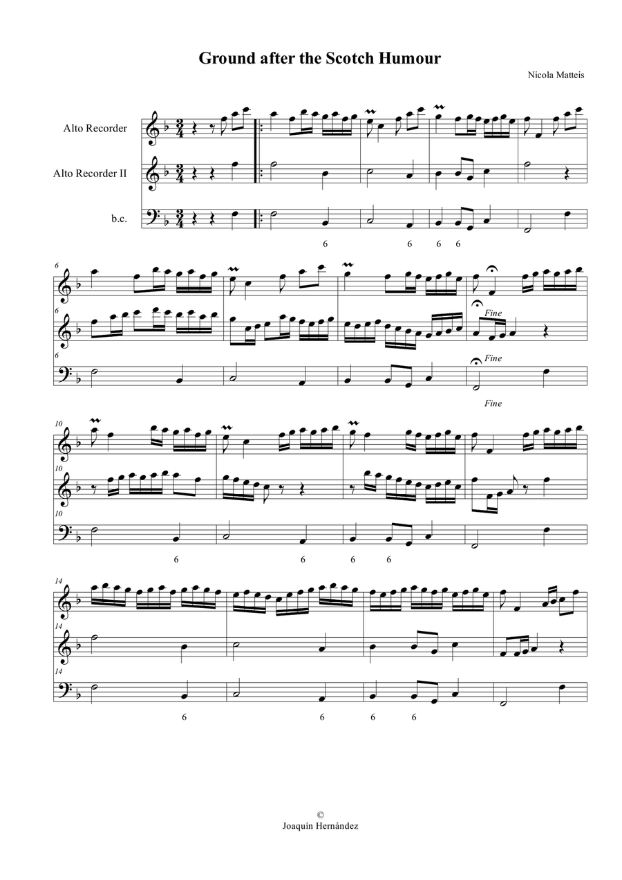 Ground after the Scotch Humour Woodwind Duet scores gallery preview page 1