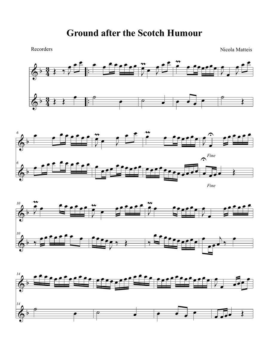 Ground after the Scotch Humour Woodwind Duet scores gallery preview page 5