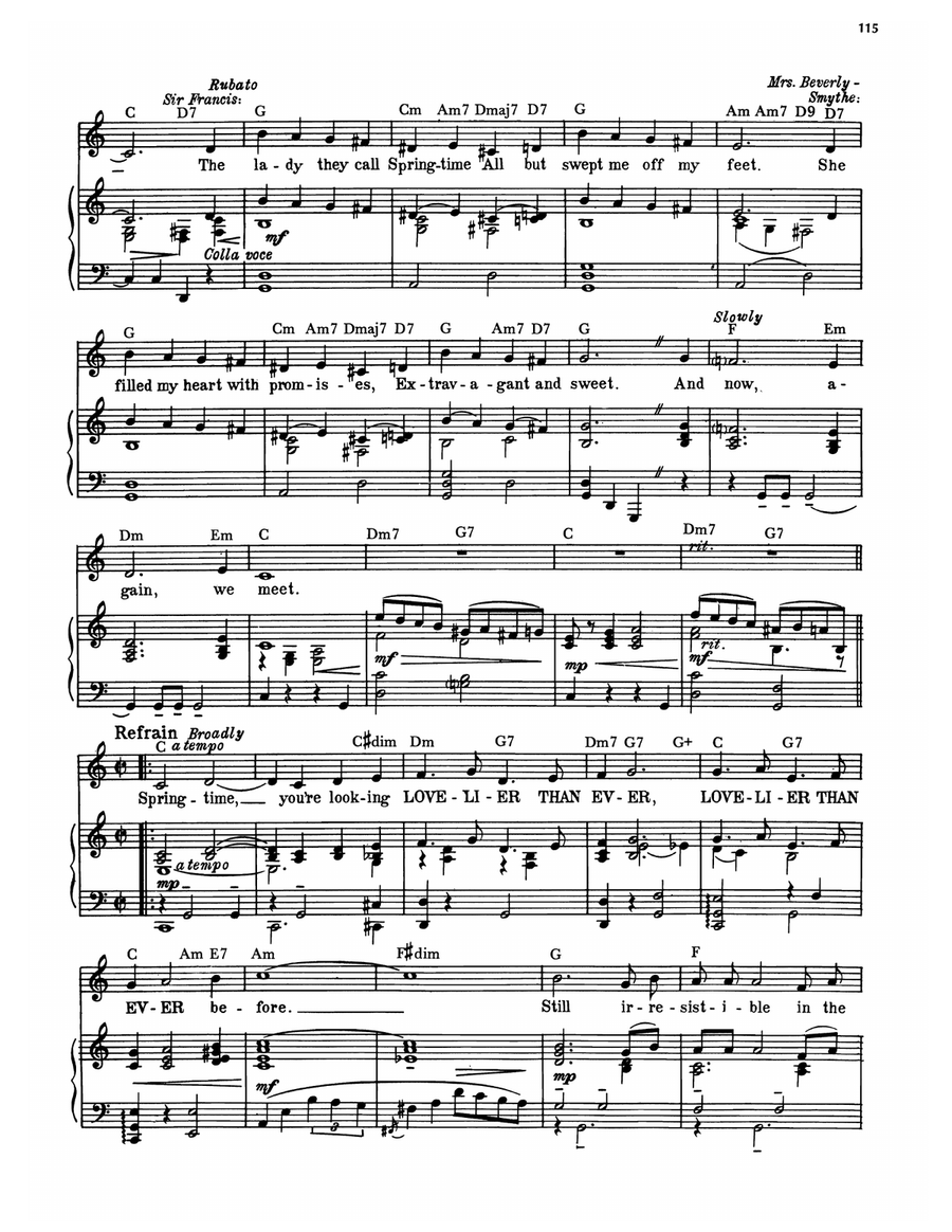Lovelier Than Ever (from Where's Charley?) Piano, Vocal, Guitar scores gallery preview page 2