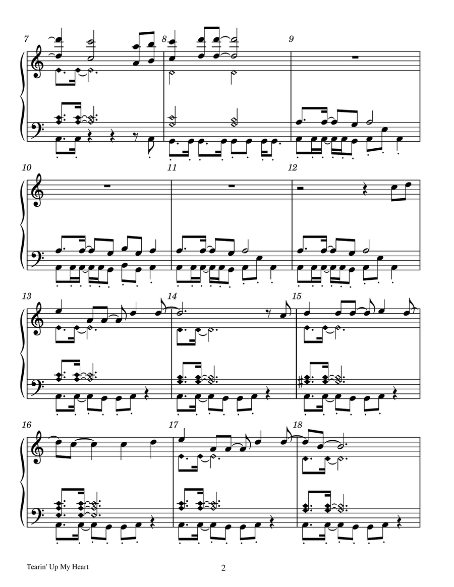 Tearin' Up My Heart - Score Only Handbell Choir scores gallery preview page 2