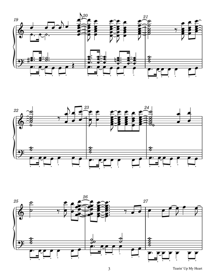 Tearin' Up My Heart - Score Only Handbell Choir scores gallery preview page 3