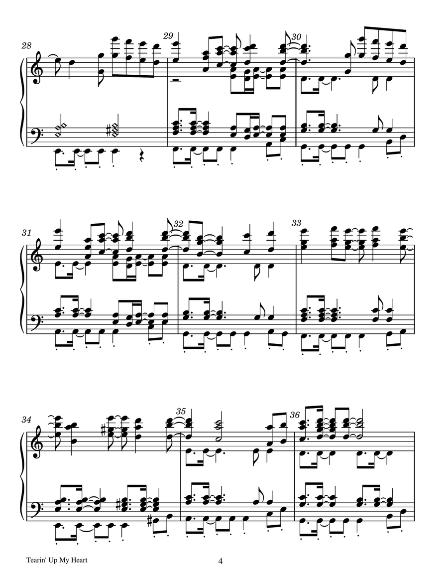 Tearin' Up My Heart - Score Only Handbell Choir scores gallery preview page 4