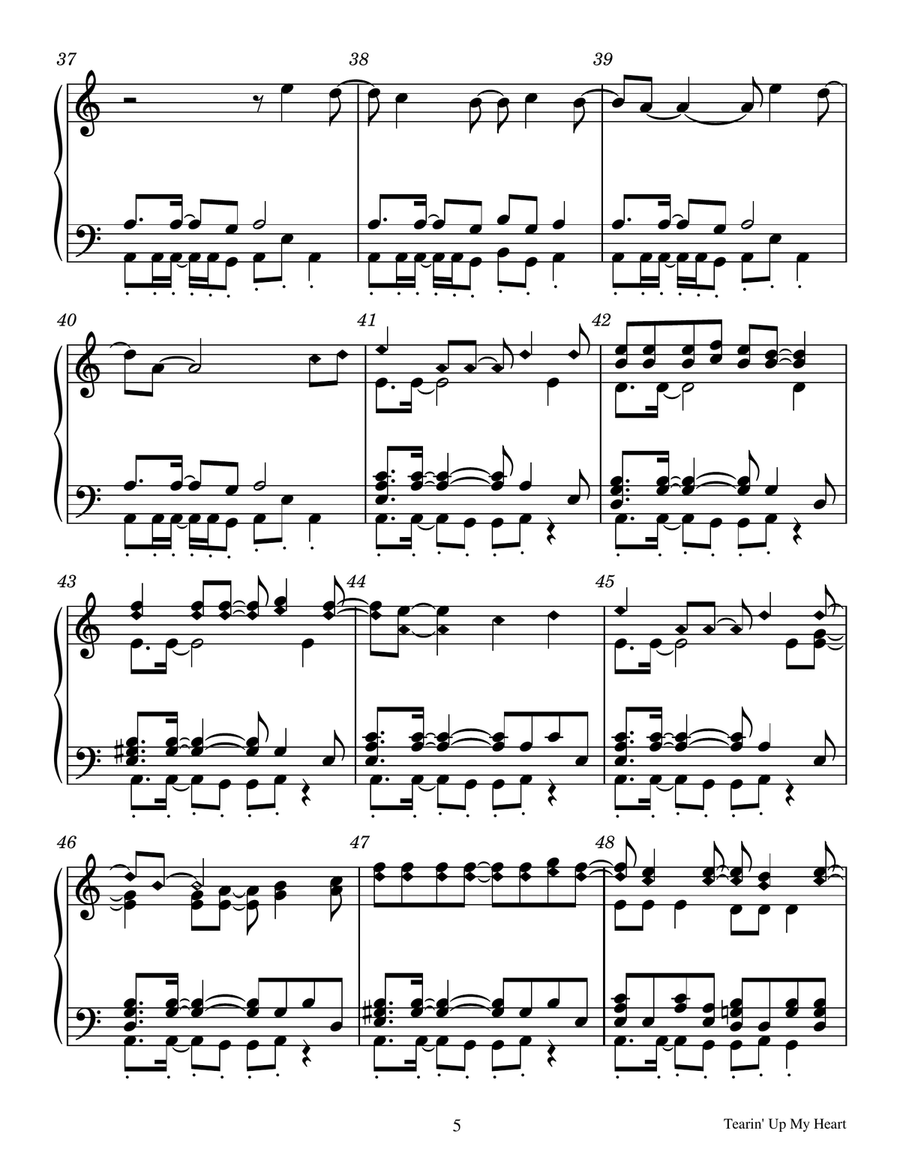 Tearin' Up My Heart - Score Only Handbell Choir scores gallery preview page 5