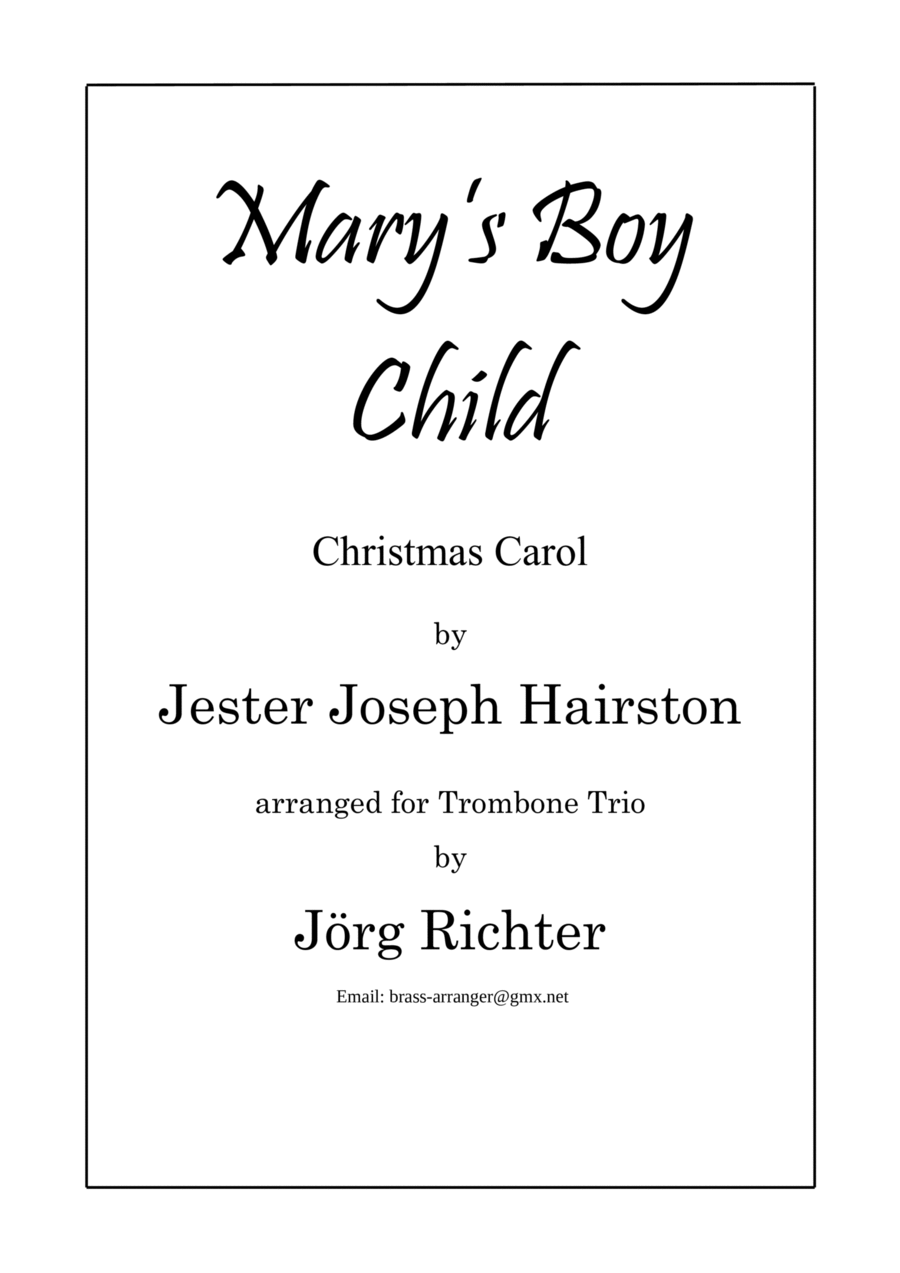 Mary's Boy Child Bass Trombone scores gallery preview page 1