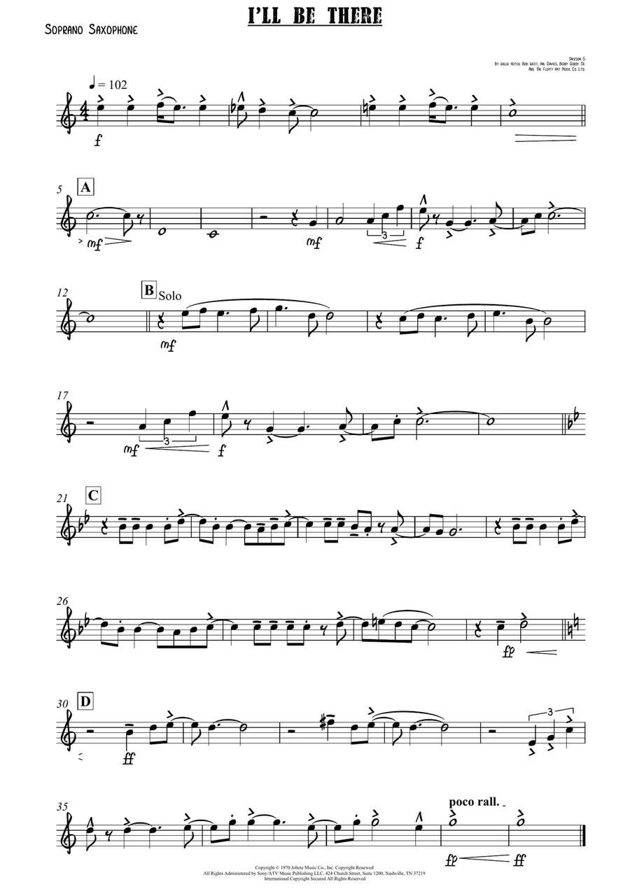 I'll Be There I'll Be There Saxophone Quartet scores gallery preview page 3