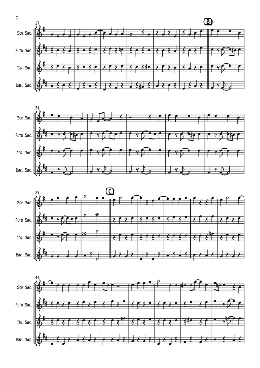 Stacy's Mom Stacy's Mom Saxophone Quartet scores gallery preview page 2