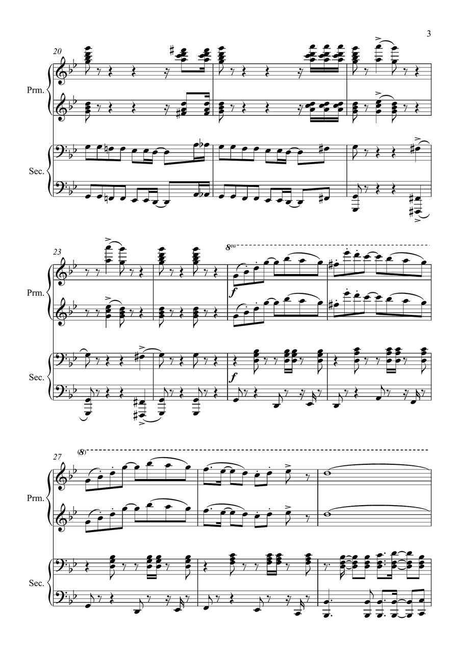 Tango màs o menos Tango màs o menos 1 Piano, 4-Hands scores gallery preview page 3