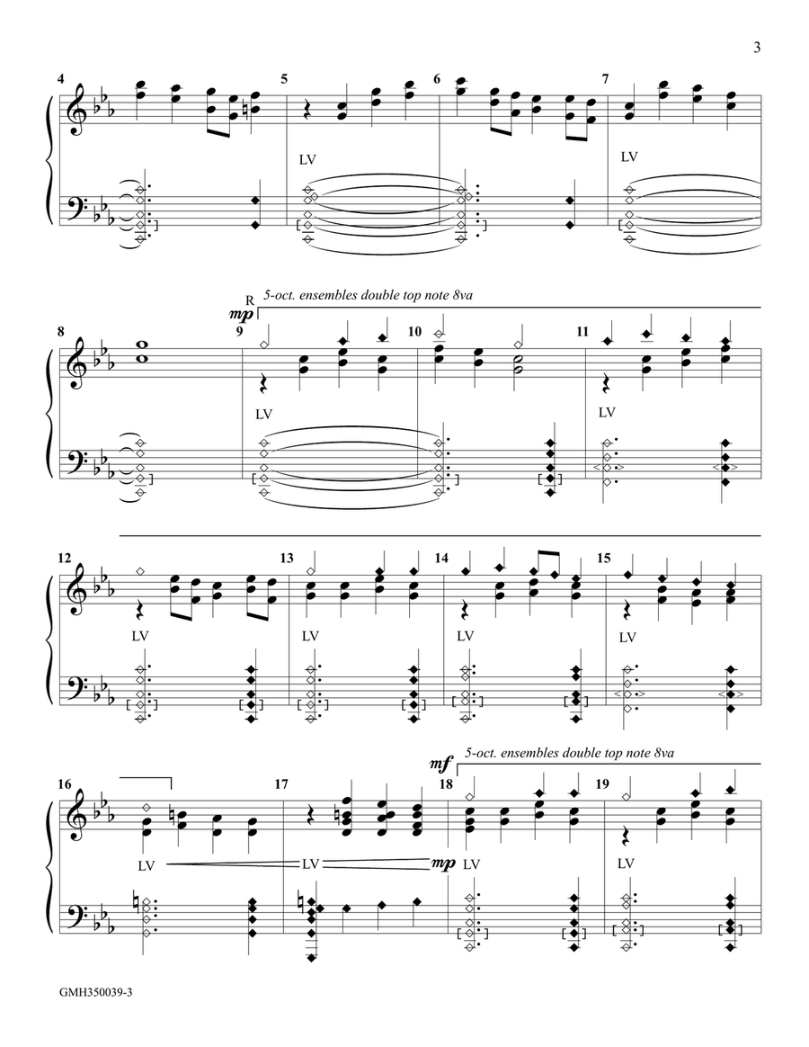 Let Tyrants Shake Their Iron Rod (for 3-6 octave handbell ensemble) (site license) 5-Octaves scores gallery preview page 3
