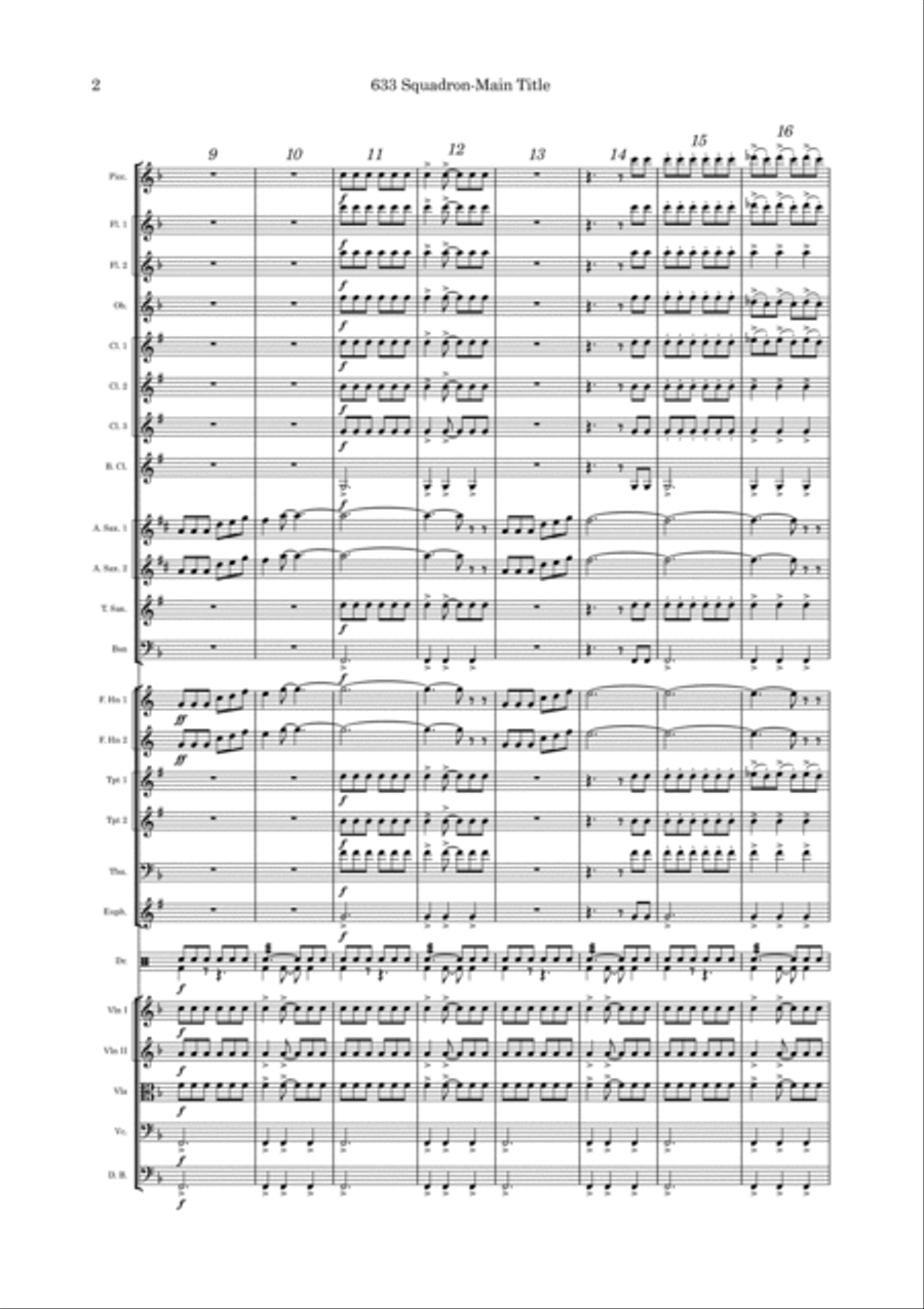 633 Squadron - Main Title Full Orchestra scores gallery preview page 2