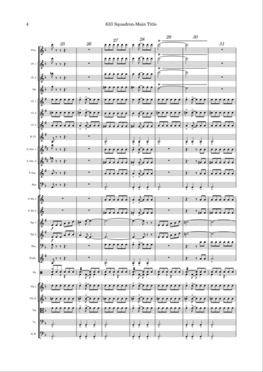 633 Squadron - Main Title Full Orchestra scores gallery preview page 4