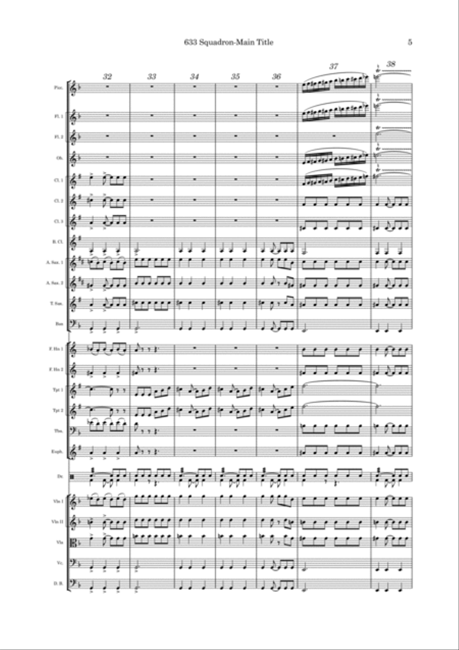633 Squadron - Main Title Full Orchestra scores gallery preview page 5