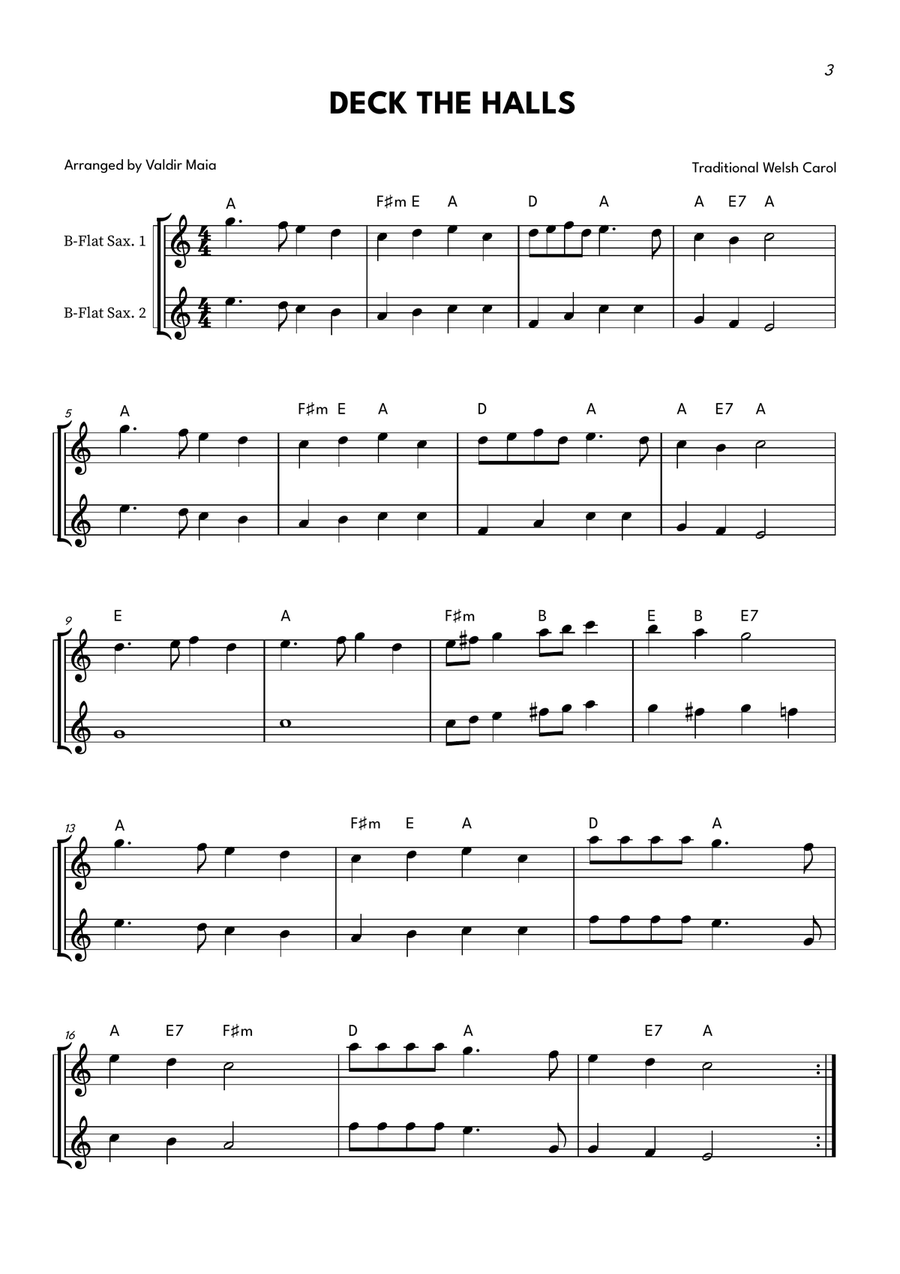 20 Easy Christmas Duets for Alto Sax Woodwind Duet scores gallery preview page 3