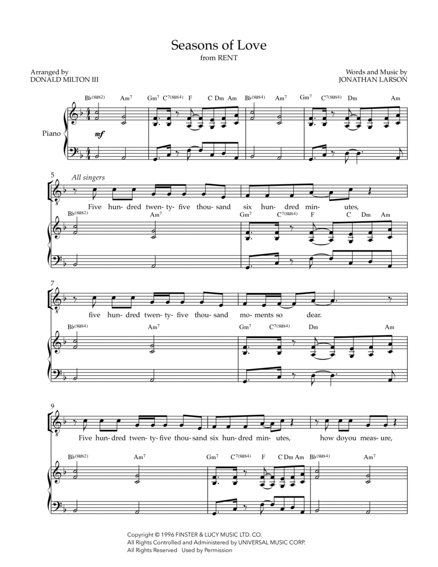 Seasons Of Love Seasons Of Love TTBB scores gallery preview page 1