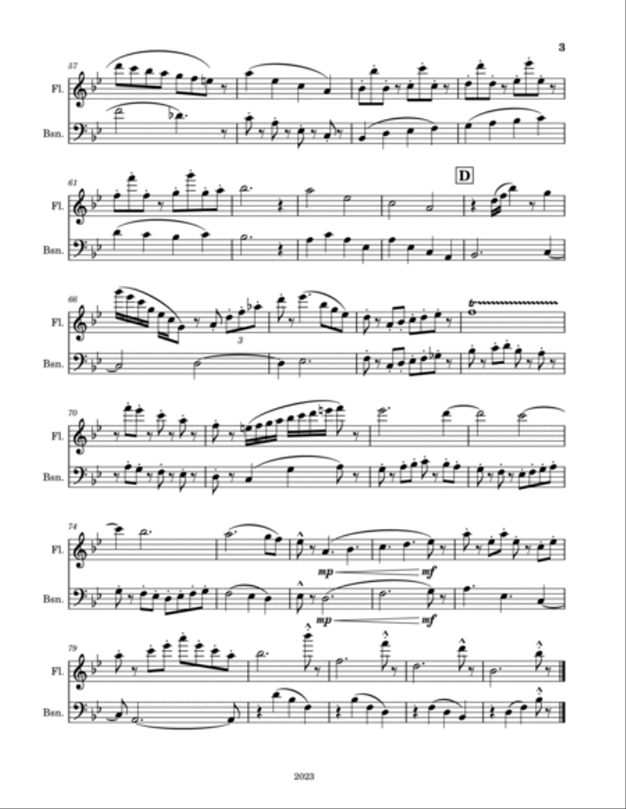 The Dog and the Mockingbird Woodwind Duet scores gallery preview page 3