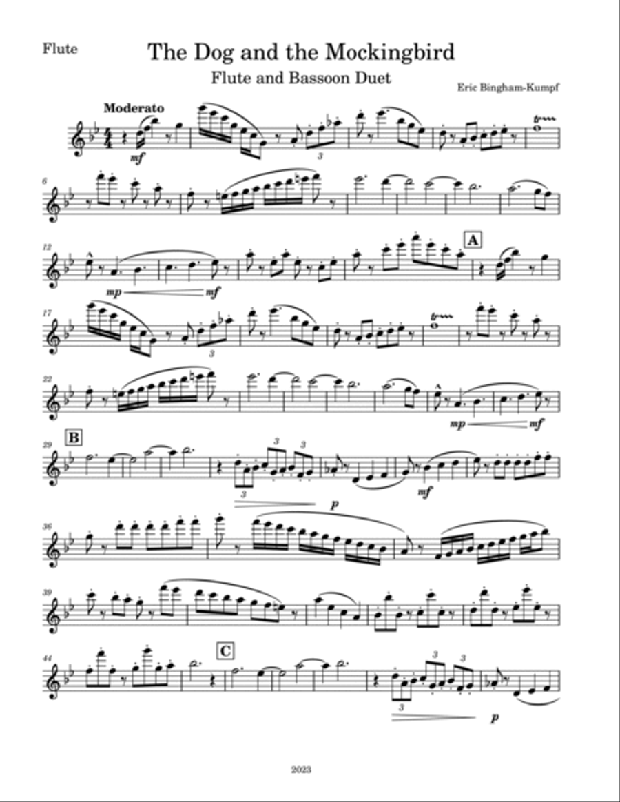 The Dog and the Mockingbird Woodwind Duet scores gallery preview page 4