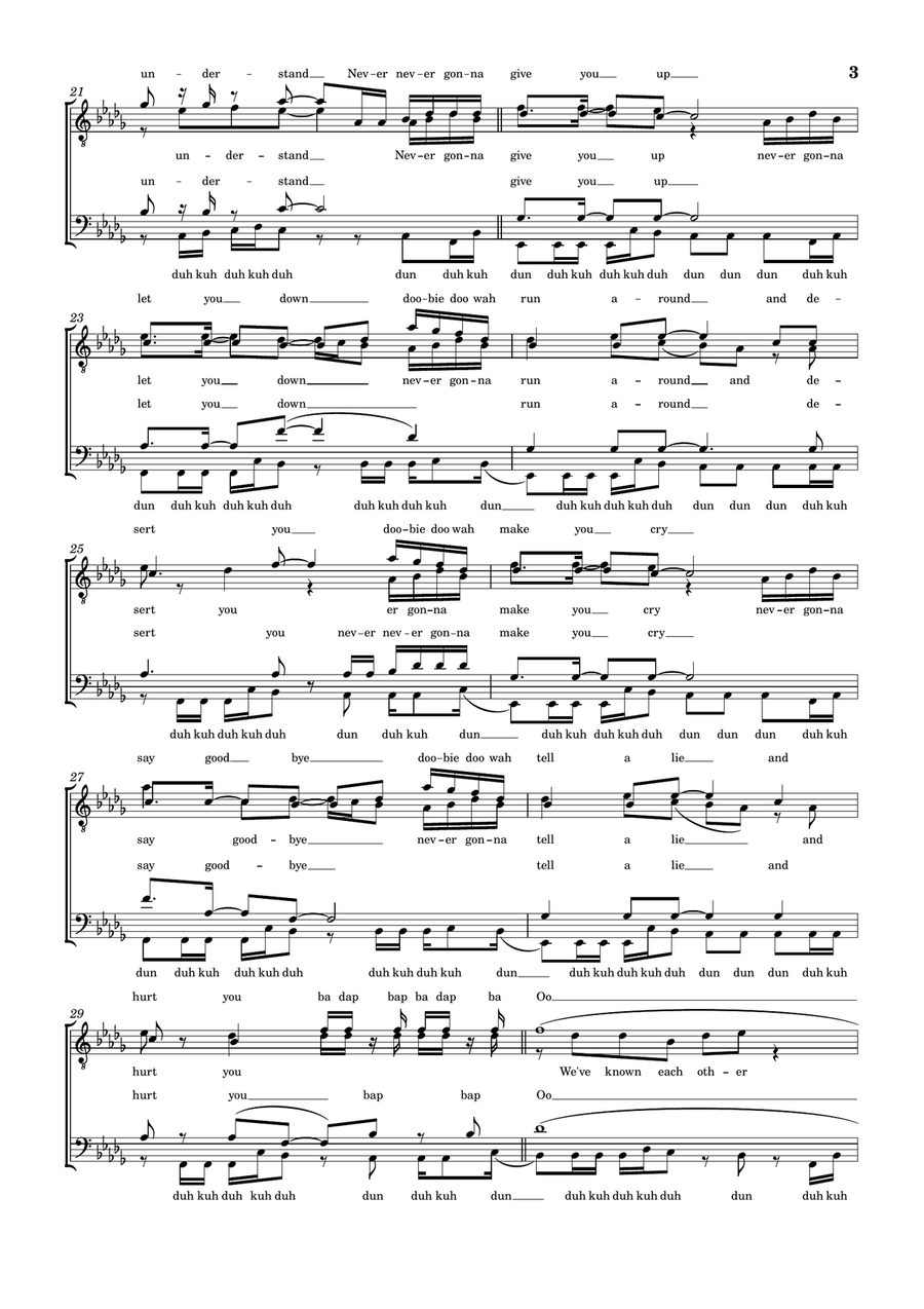 Never Gonna Give You Up Never Gonna Give You Up TTBB scores gallery preview page 3