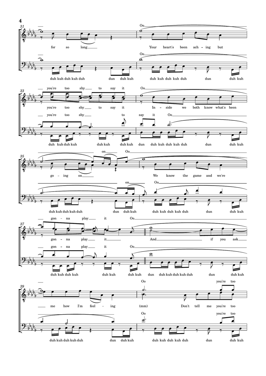 Never Gonna Give You Up Never Gonna Give You Up TTBB scores gallery preview page 4