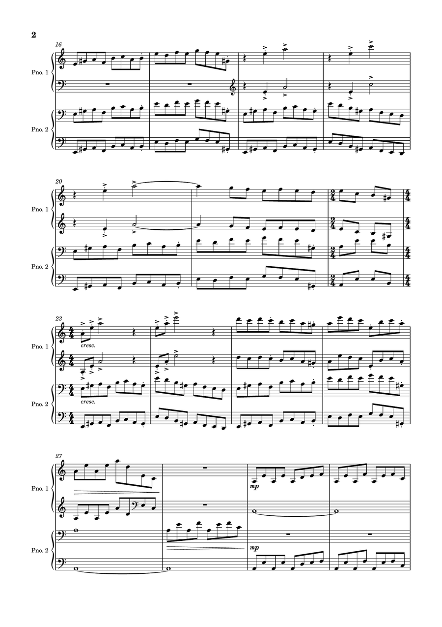 Journey Into The Star Cluster Piano Duet scores gallery preview page 2