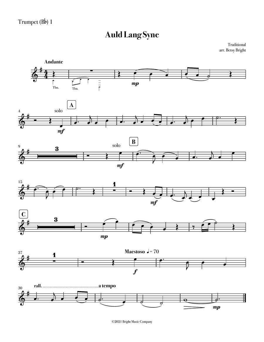 Auld Lang Syne Auld Lang Syne Brass Quintet scores gallery preview page 2