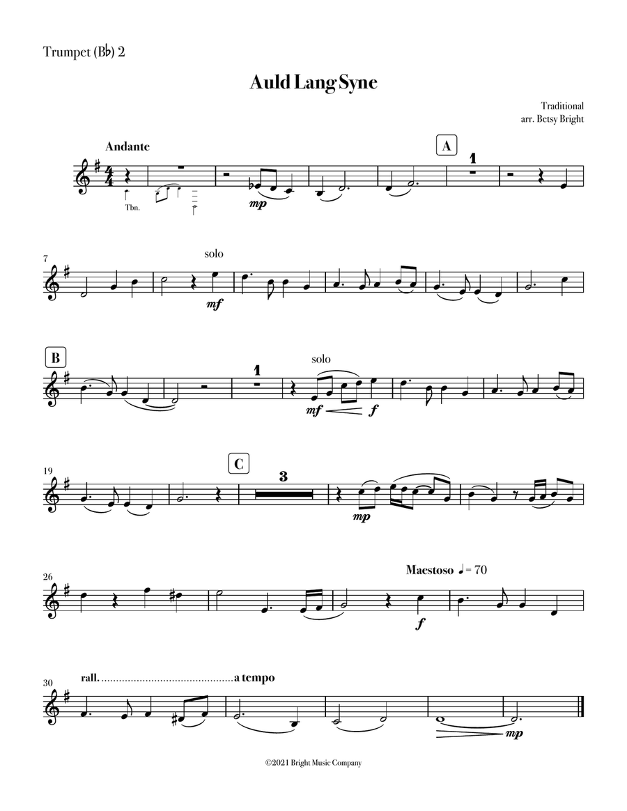 Auld Lang Syne Auld Lang Syne Brass Quintet scores gallery preview page 3