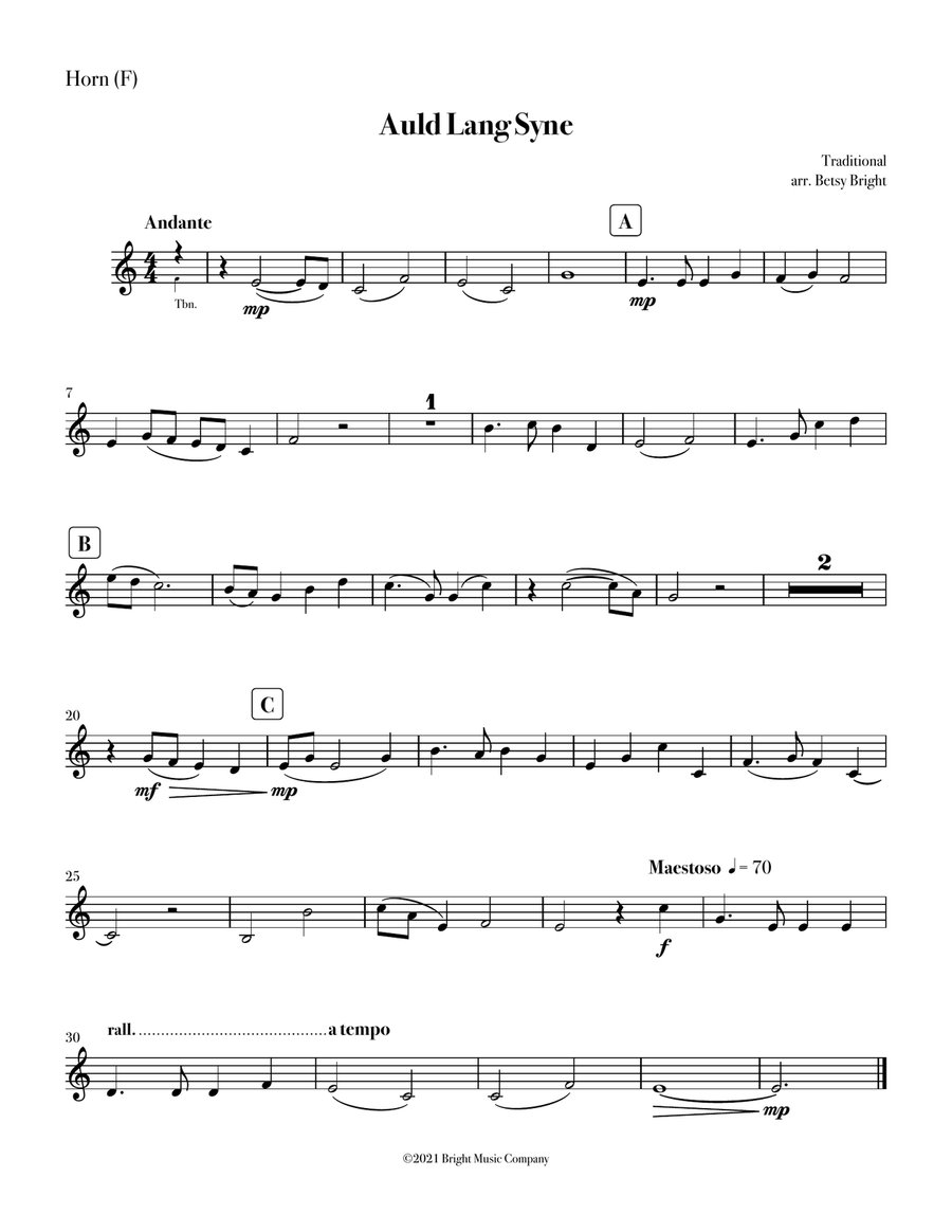 Auld Lang Syne Auld Lang Syne Brass Quintet scores gallery preview page 4