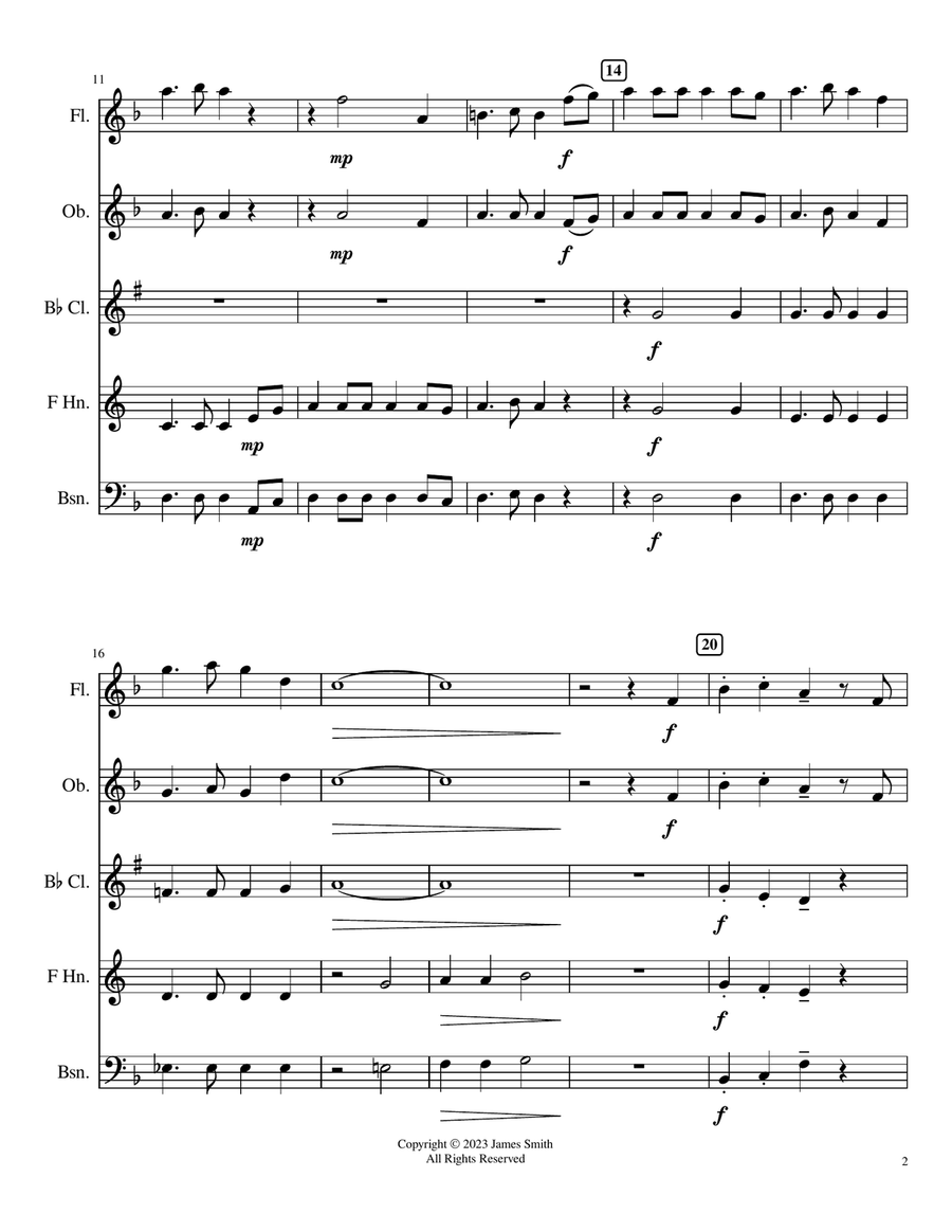 Beard Park Sketches for Wind Quintet Woodwind Quintet scores gallery preview page 2