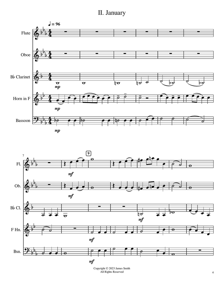 Beard Park Sketches for Wind Quintet Woodwind Quintet scores gallery preview page 4