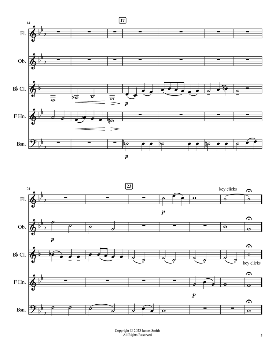 Beard Park Sketches for Wind Quintet Woodwind Quintet scores gallery preview page 5