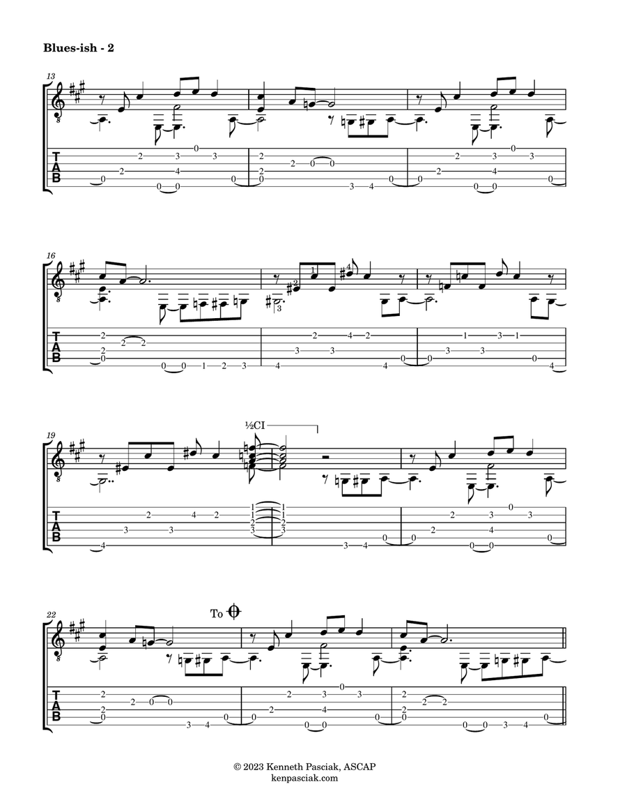 Blues-ish (for Solo Guitar) Acoustic Guitar scores gallery preview page 4
