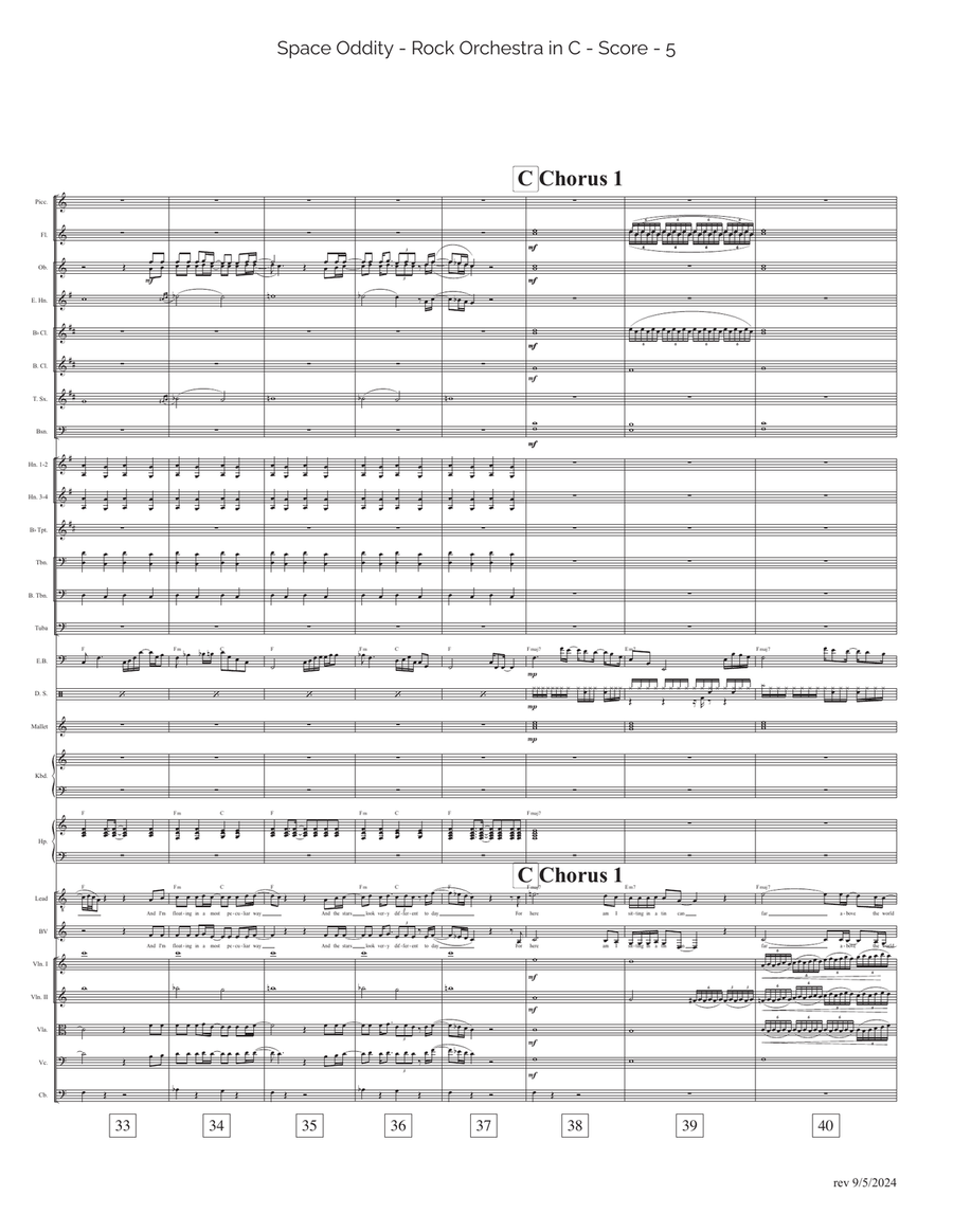 Space Oddity Full Orchestra scores gallery preview page 5