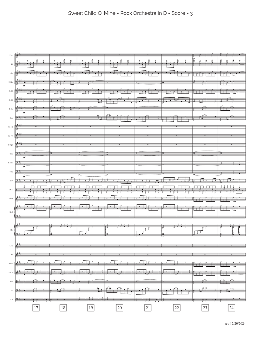 Sweet Child O' Mine Full Orchestra scores gallery preview page 3