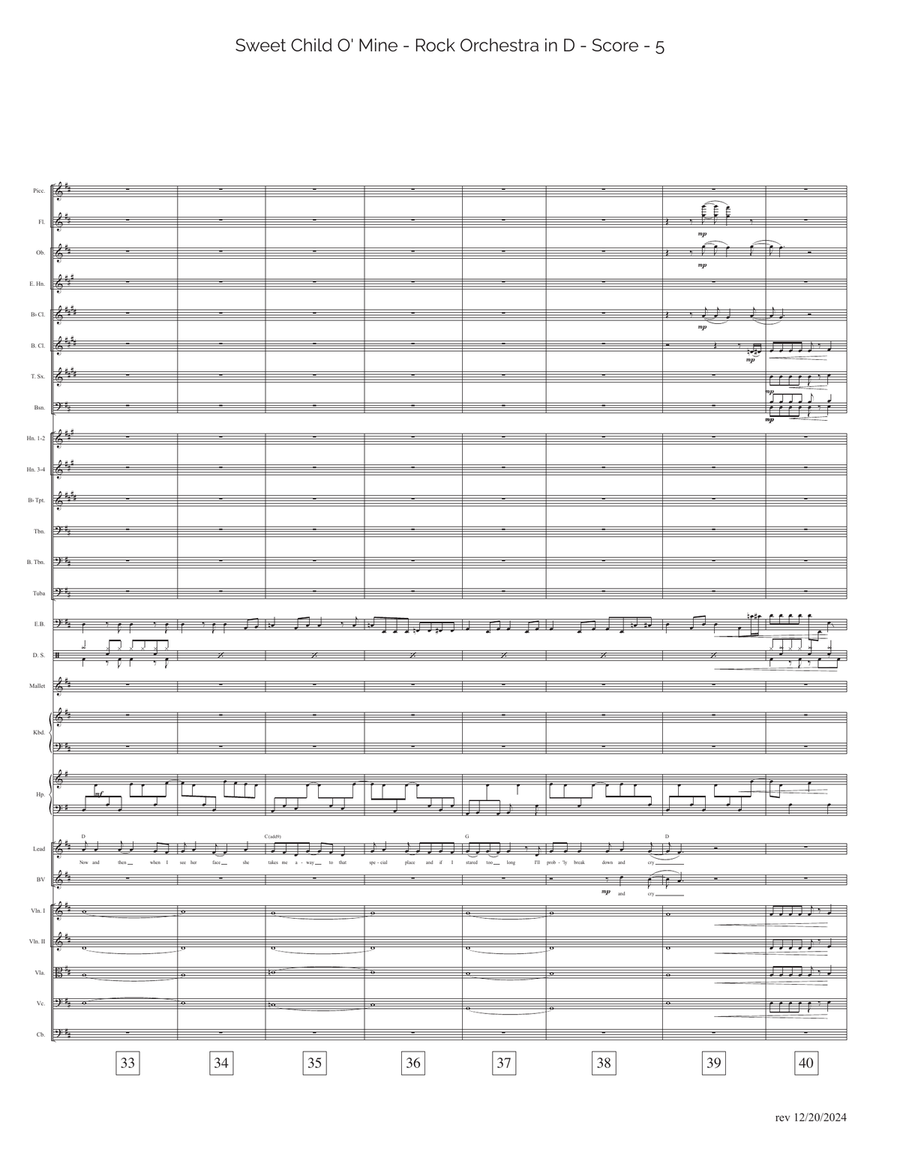 Sweet Child O' Mine Full Orchestra scores gallery preview page 5