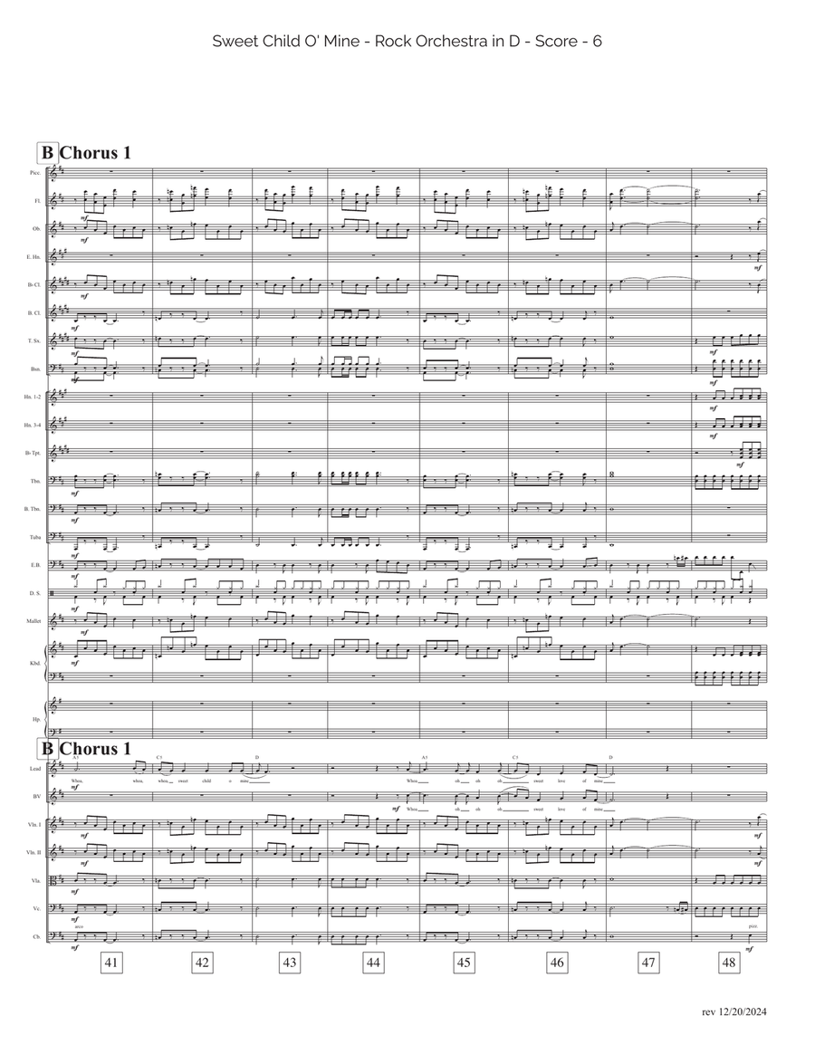 Sweet Child O' Mine Full Orchestra scores gallery preview page 6