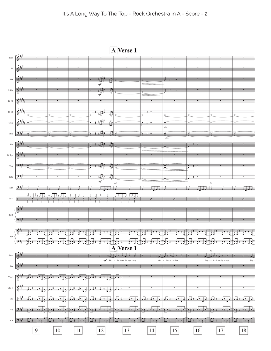 It's A Long Way To The Top (if You Wanna Rock 'n' Roll) Full Orchestra scores gallery preview page 2