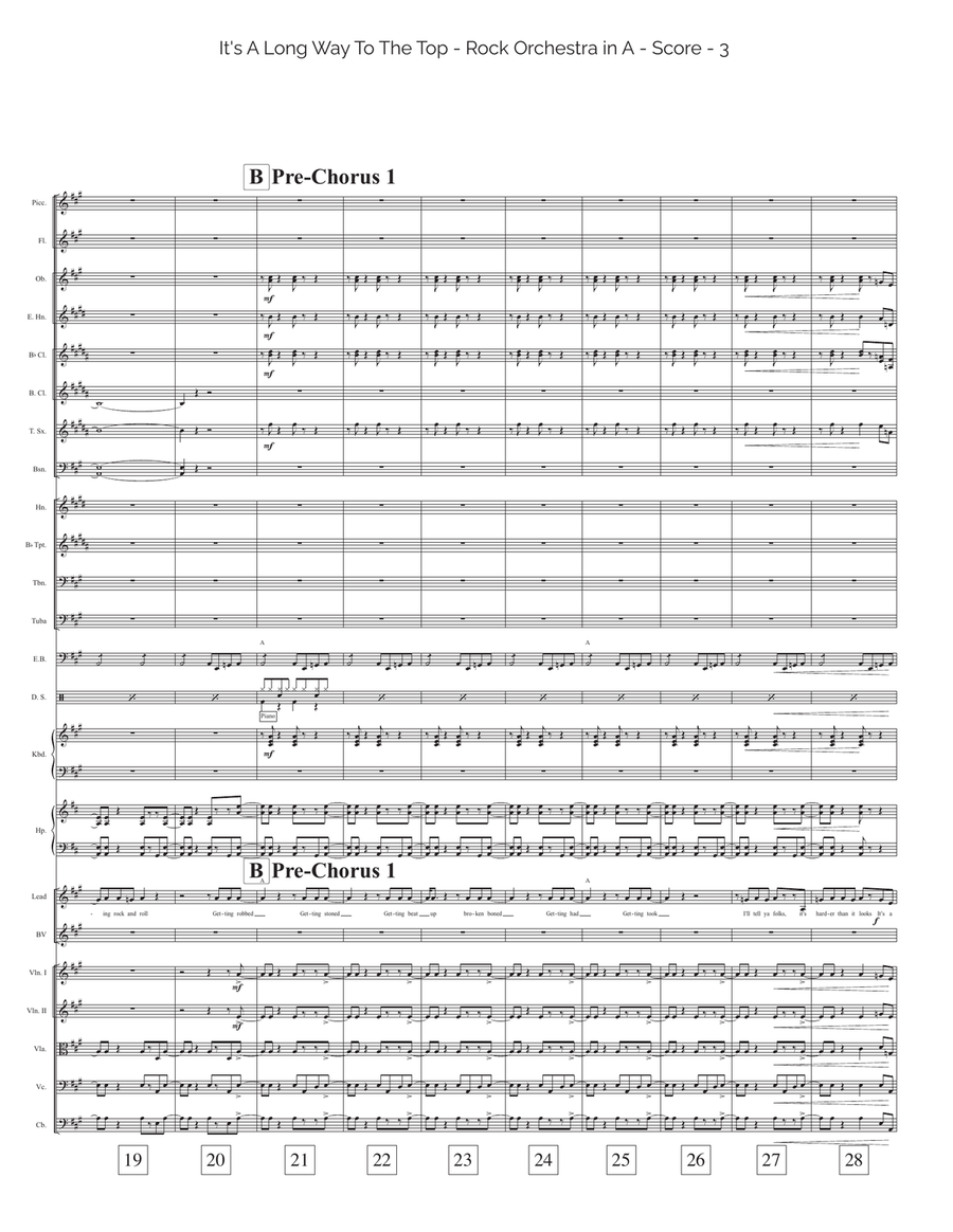 It's A Long Way To The Top (if You Wanna Rock 'n' Roll) Full Orchestra scores gallery preview page 3