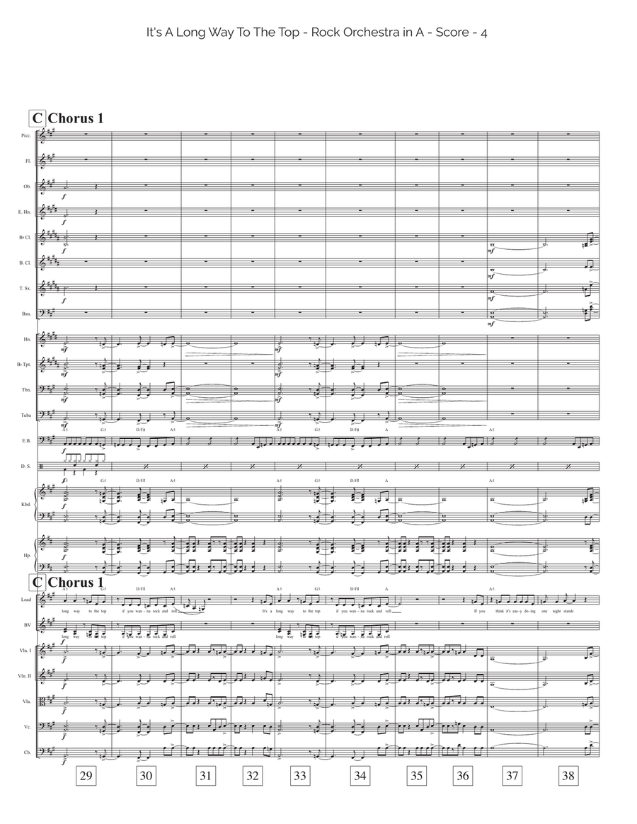 It's A Long Way To The Top (if You Wanna Rock 'n' Roll) Full Orchestra scores gallery preview page 4