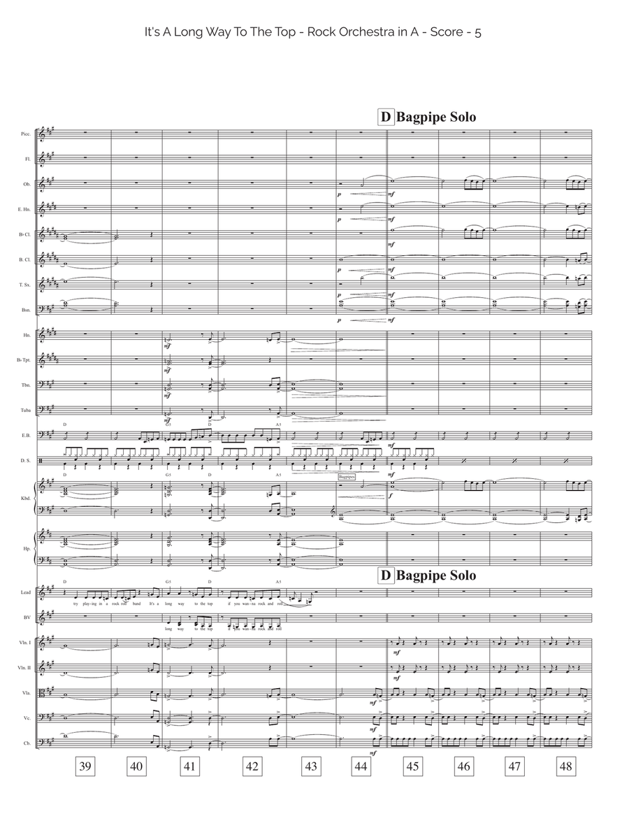 It's A Long Way To The Top (if You Wanna Rock 'n' Roll) Full Orchestra scores gallery preview page 5