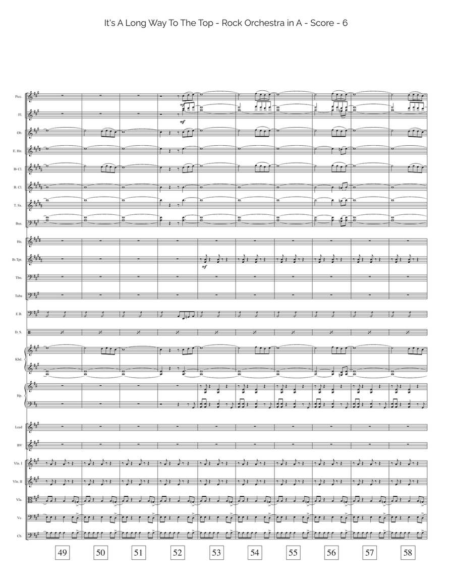 It's A Long Way To The Top (if You Wanna Rock 'n' Roll) Full Orchestra scores gallery preview page 6