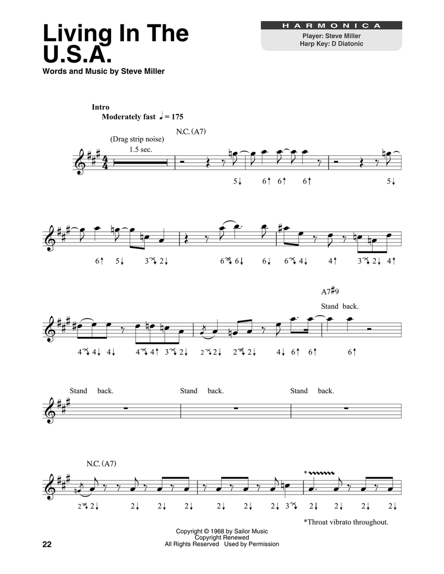 Living In The U.S.A. Living In The U.S.A. Harmonica scores gallery preview page 1