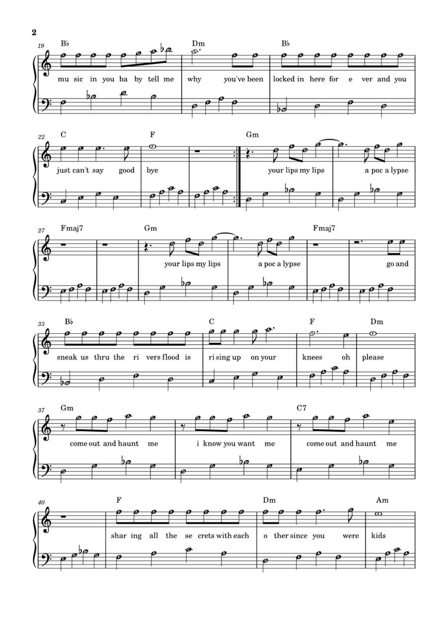 Cigarette After Sex Cigarette After Sex Easy Piano scores gallery preview page 2