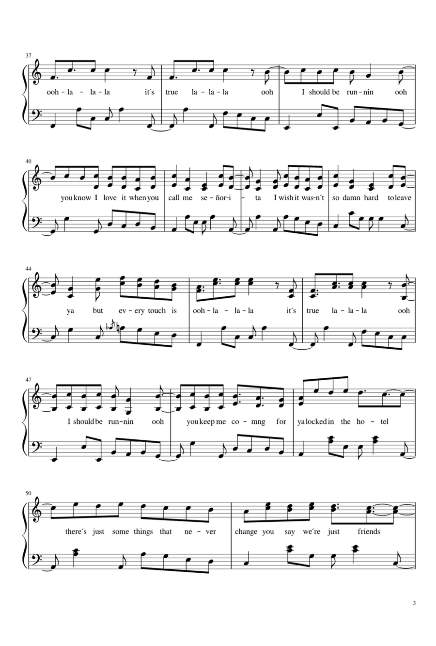 Señorita Señorita Easy Piano scores gallery preview page 3