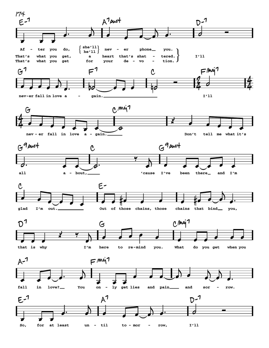 I'll Never Fall In Love Again (Low Voice) Low Voice scores gallery preview page 2