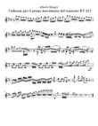 Cadenzas for Mozart's Violin Concerto KV 211