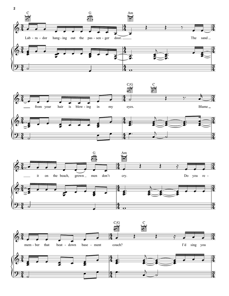 I Remember Everything (feat. Kacey Musgraves) Piano, Vocal, Guitar scores gallery preview page 2