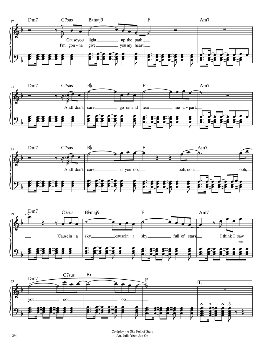 A Sky Full Of Stars A Sky Full Of Stars Piano, Vocal scores gallery preview page 2