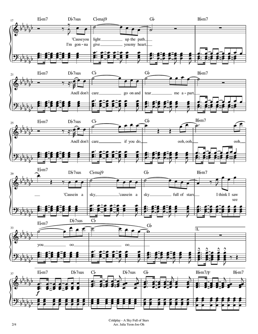 A Sky Full Of Stars A Sky Full Of Stars Piano, Vocal scores gallery preview page 2